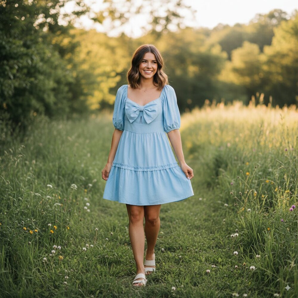 J.ING Blue Babydoll Mini Dress